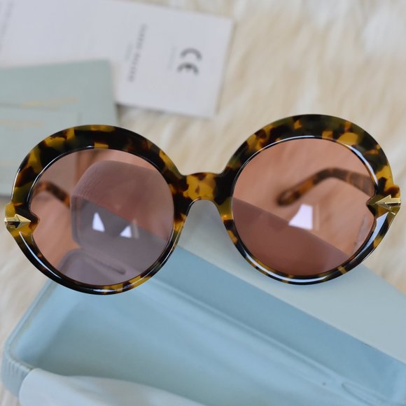 KAREN WALKER ROMANCER TORTOISE SUNGLASSES - Picture 6 of 15